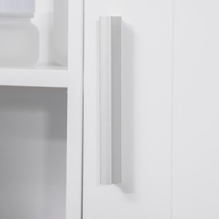 Armadietto Specchiera Pensile da Bagno in Legno co