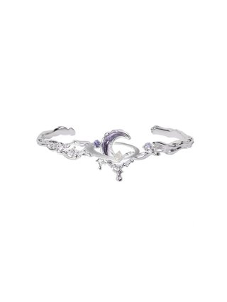 Braccialetto Argento con Luna Viola