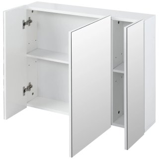 Armadietto Bagno con 3 Ante Specchiate e Ripiani R