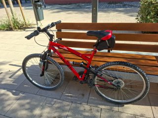 Bicicleta Montaña Roja Full Suspension