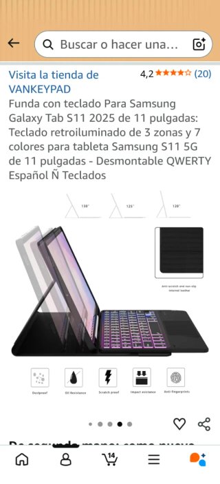 Funda Teclado Samsung Galaxy Tab S11 5G