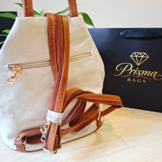Borsa da donna bianca e marrone