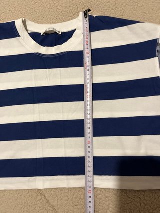 Camiseta Zara Rayas Azul y Blanca Talla S