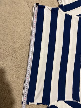 Camiseta Zara Rayas Azul y Blanca Talla S
