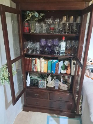 Vitrina madera y cristal 90x40x183cm