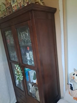 Vitrina madera y cristal 90x40x183cm