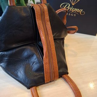 Mochila Prisma Bags Negra y Marrón