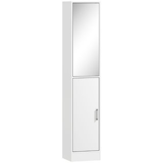 Mobile Colonna Bagno in Legno a 5 Ripiani con Anta