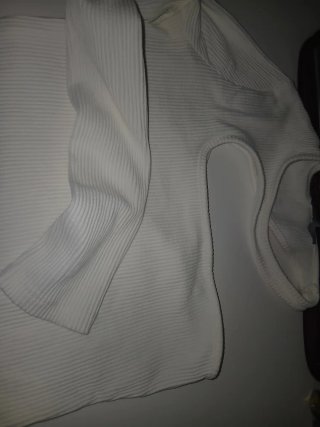 Top blanco de canalé