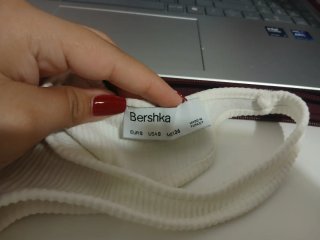 Top blanco de canalé