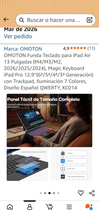 Funda Teclado OMOTON iPad Air 13 Magic Keyboard