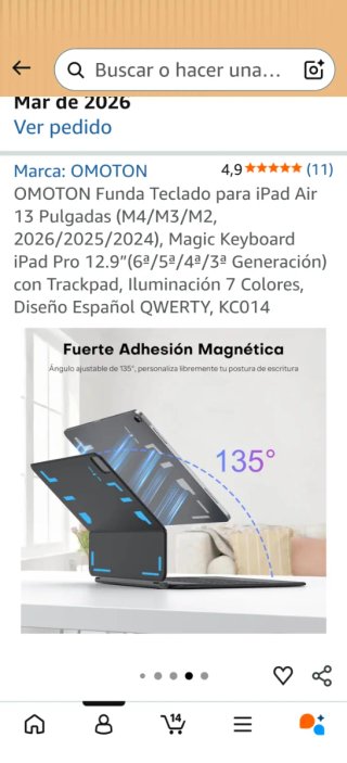 Funda Teclado OMOTON iPad Air 13 Magic Keyboard