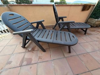 Hamacas plegables marrones (2 unidades)