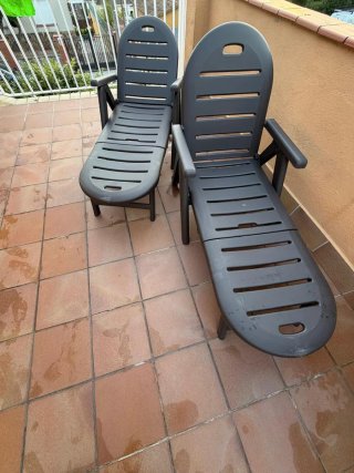 Hamacas plegables marrones (2 unidades)