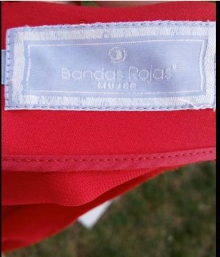 Pantalón verano mujer BANDAS ROJAS T.44