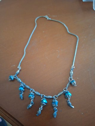 Collana argento grezzo e turchesi