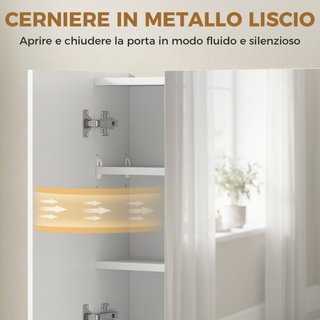 Specchiera Bagno con Armadietto 3 Ante Soft Close
