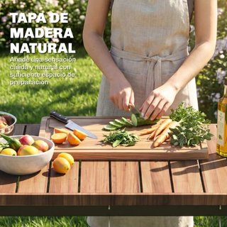 Mesa auxiliar para barbacoa