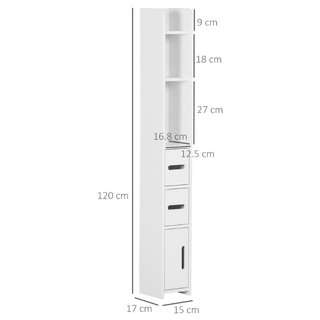 Colonna Bagno con Mensole e Armadietti, Mobile Alt