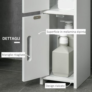 Colonna Bagno con Mensole e Armadietti, Mobile Alt