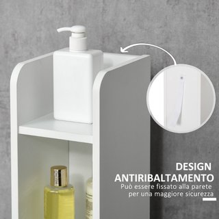 Colonna Bagno con Mensole e Armadietti, Mobile Alt