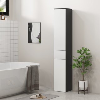Colonna Bagno Salvaspazio in Legno con 2 Armadiett