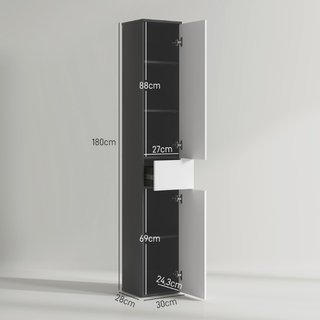 Colonna Bagno Salvaspazio in Legno con 2 Armadiett