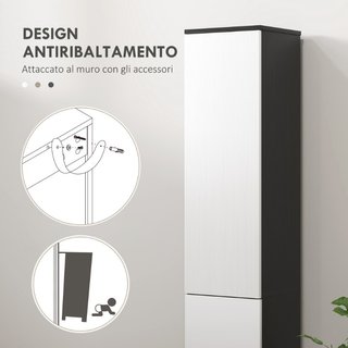 Colonna Bagno Salvaspazio in Legno con 2 Armadiett