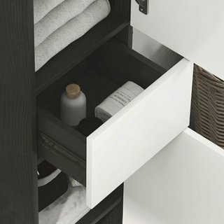 Colonna Bagno Salvaspazio in Legno con 2 Armadiett