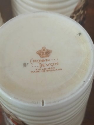 Set 3 bicchieri antichi Crown Devon Inghilterra.
