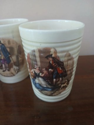 Set 3 bicchieri antichi Crown Devon Inghilterra.