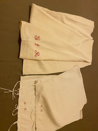 Antico completo letto matrimoniale in canapa