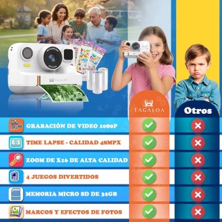 Cámara Digital Infantil Instantánea Tagaloa 48MP