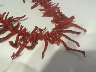 Collana corallo rosso frange