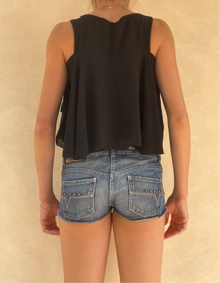 Top crop canotta nero tg.S