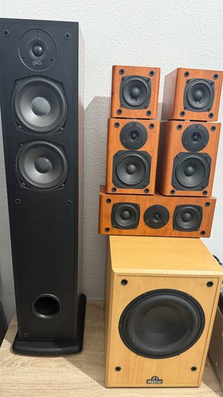 Equipo Sonido Gama Alta Marrón/Plata