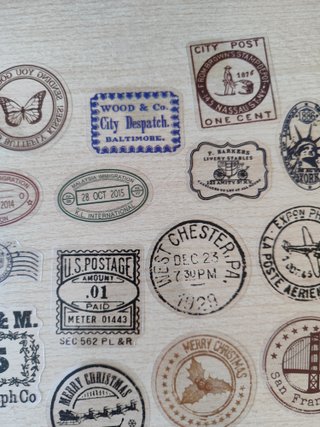 50 pegatinas de sellos vintage