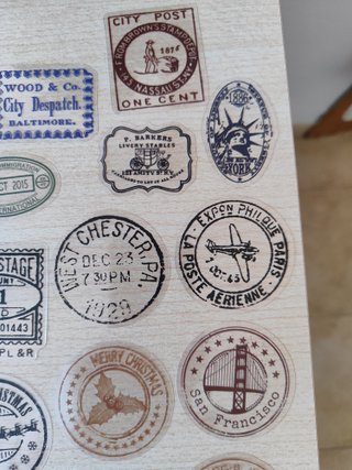 50 pegatinas de sellos vintage