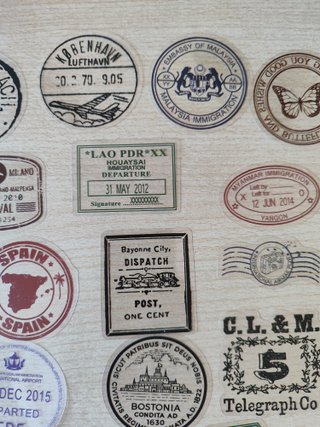 50 pegatinas de sellos vintage