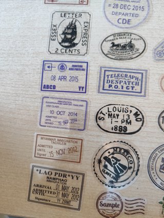 50 pegatinas de sellos vintage