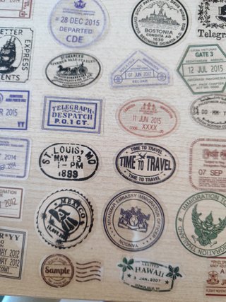50 pegatinas de sellos vintage