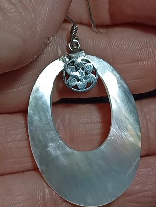 Pendientes Plata Ley nacar Ovalados