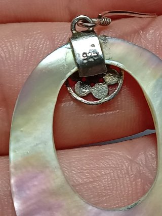 Pendientes Plata Ley nacar Ovalados