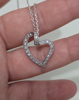Collar Plata 925 Corazón Circonitas