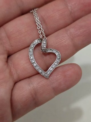 Collar Plata 925 Corazón Circonitas