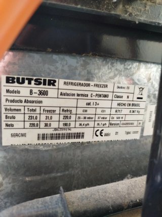 Frigorífico Butsir Gas Butano