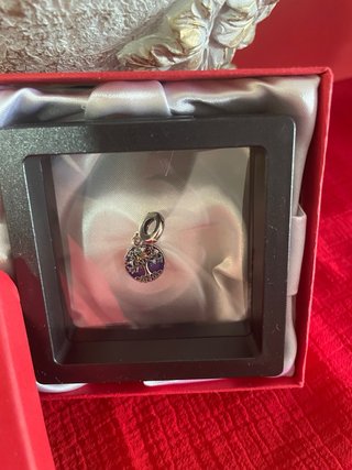 OFERTA! Plata 925 Charm Árbol de la Vida Morado