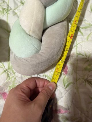 Protector cuna trenzado 190 cm | Blanco gris menta