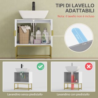 Mobile Bagno Sottolavabo con Armadietto 2 Ante in