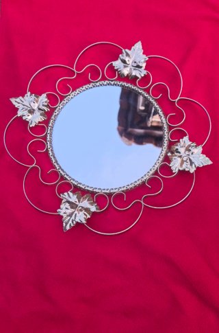 Espejo Decorativo Dorado con Hojas